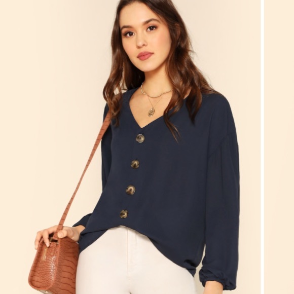 SHEIN Tops - 🌻 3/$15 Brand new Navy blue blouse